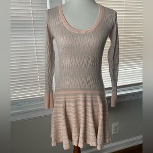Victoria’s Secret Pink Gray Metallic Shimmer Scoop Sweater Dress Coquette Ballet